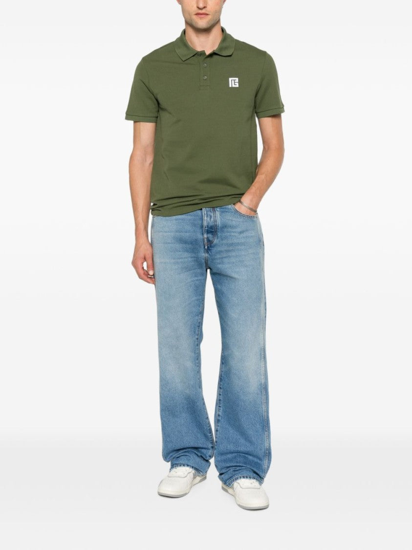 Balmain Wide-Leg Denim Jeans With Logo-Embroidered Detail
