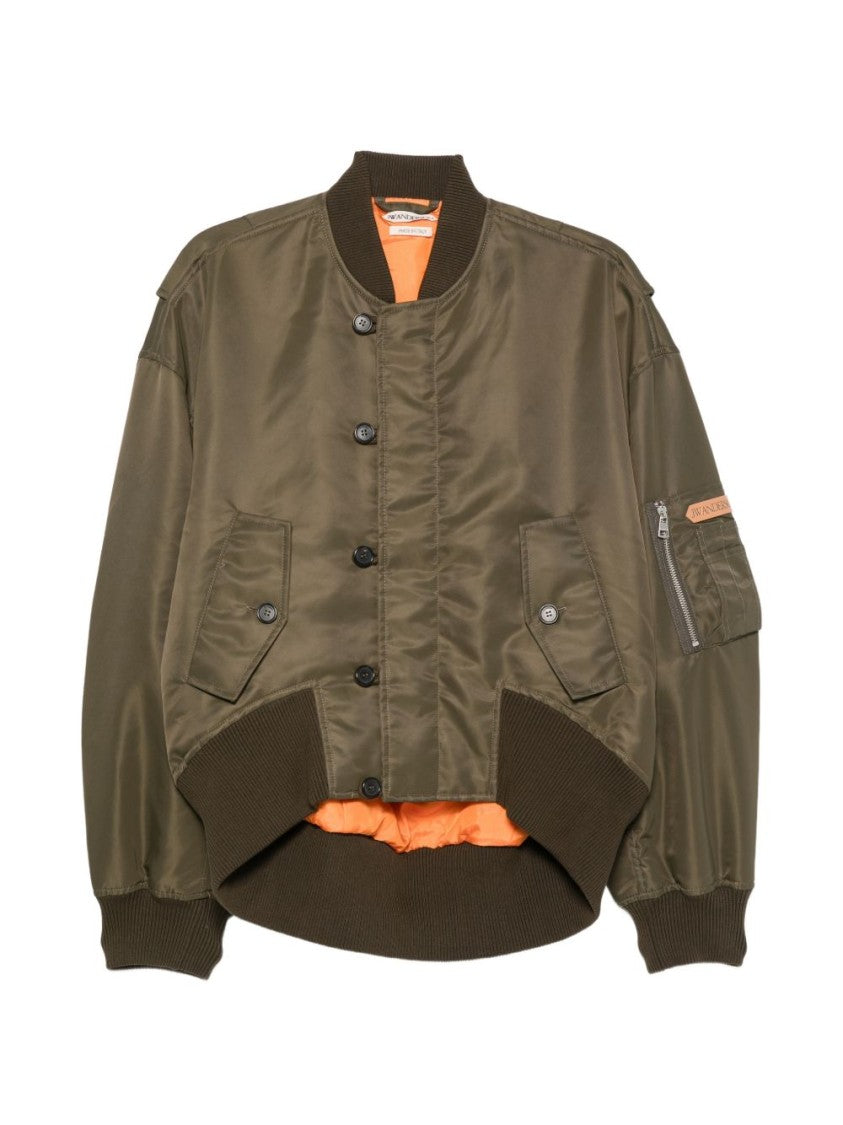J. W. Anderson Boxy Oversized Cropped Olive Green Nylon Jacket