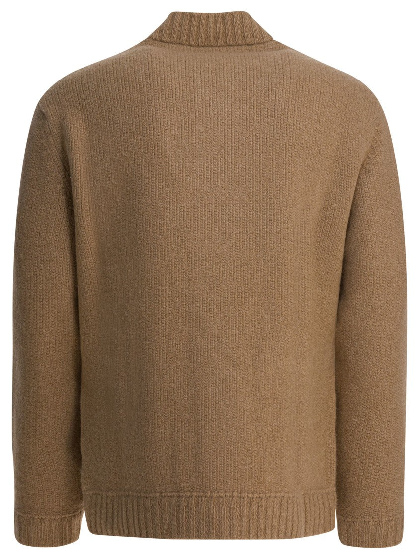 Zanone Textured Knit Jacket In Luxurious Wool-Cashmere Blend