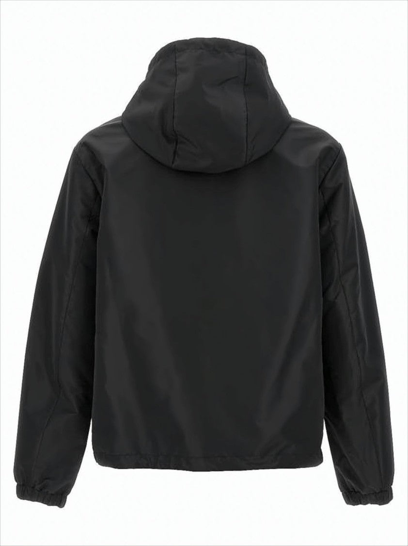 Fendi Black Hooded Jacket With Minimalist Design And Subtle Logo