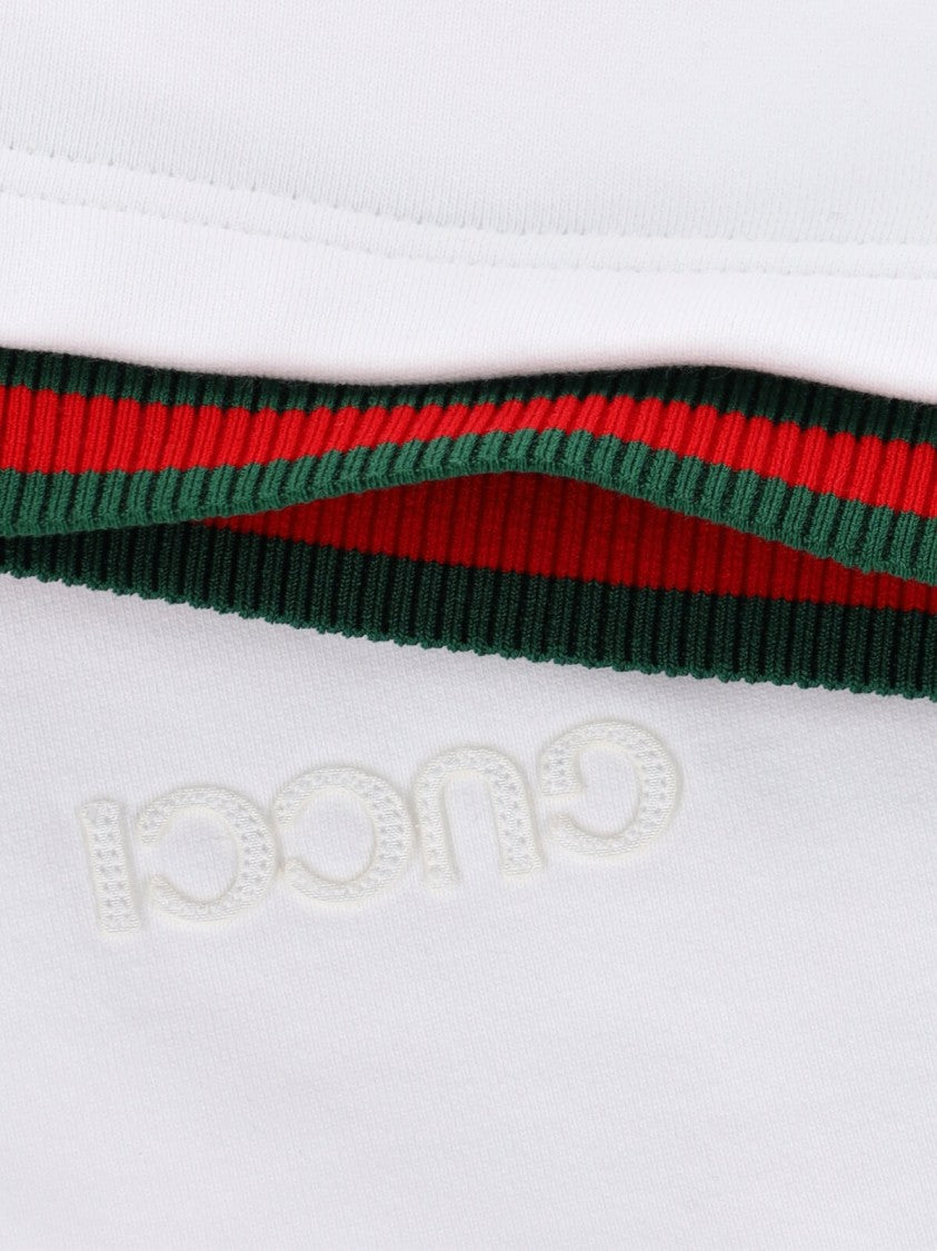 Gucci "Web" Crop T-Shirt – White