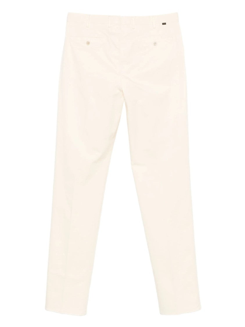 Incotex Minimalist White Pants With Slim Fit Silhouette