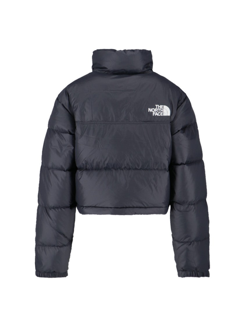 The North Face Short Down Jacket With Detachable Hood And Embroidered Logos