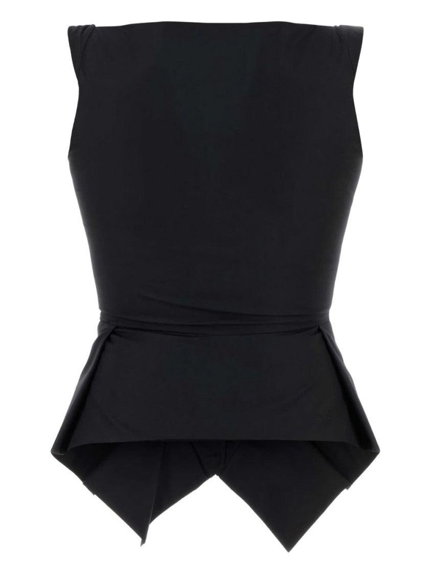 Vivienne Westwood Black Peplum Hem Cotton Sleeveless Top