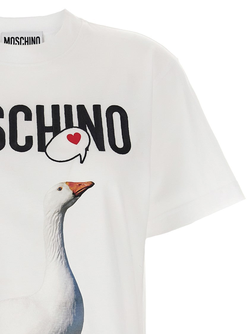 Moschino Whimsical Goose Graphic Cotton T-Shirt