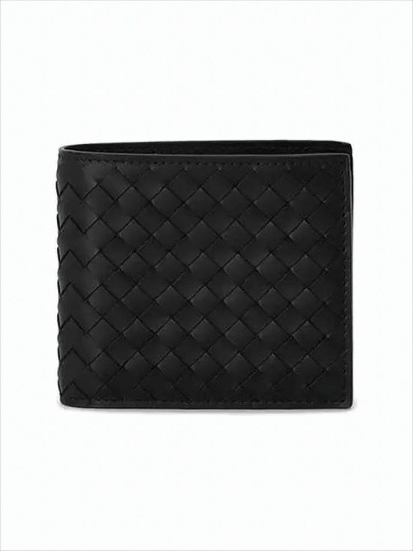 Bottega Veneta Compact Woven Leather Wallet