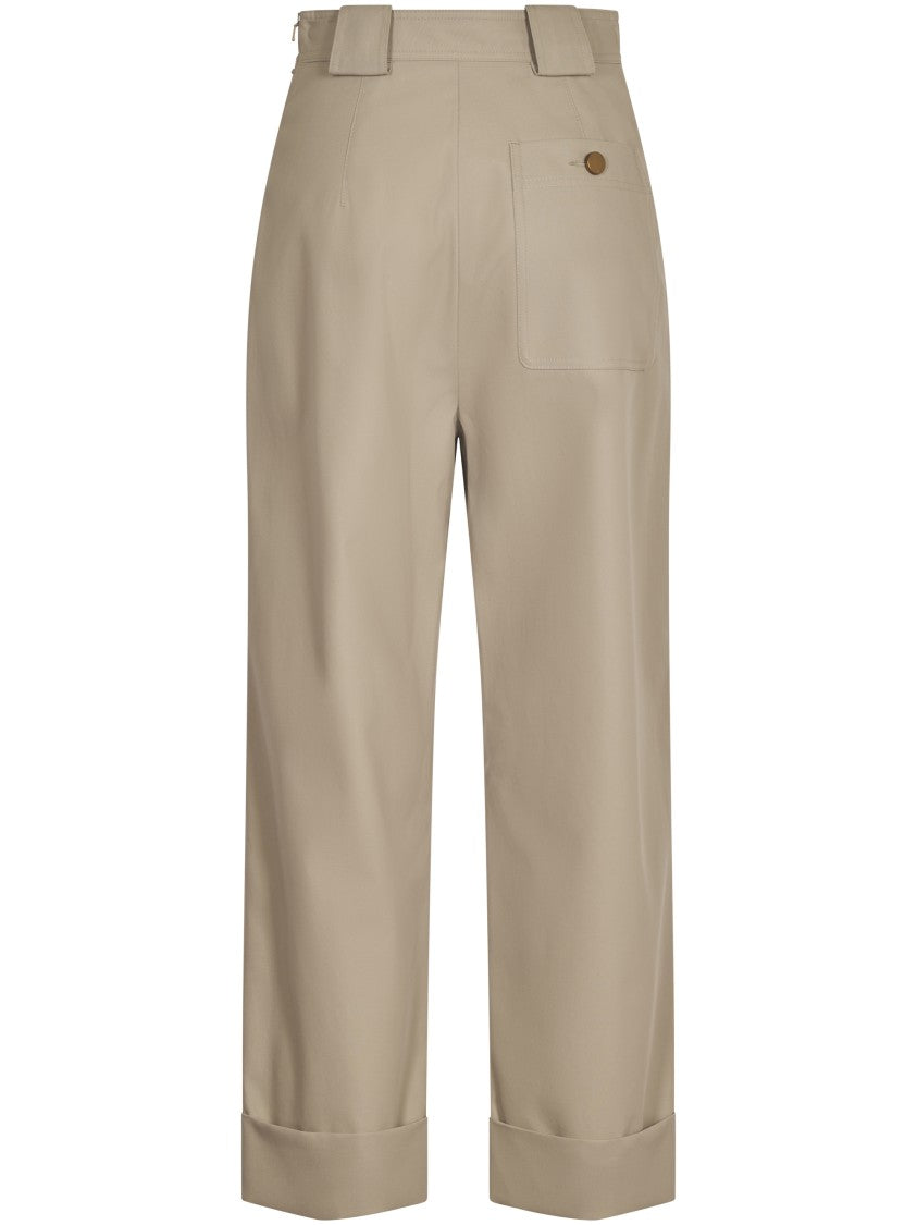 Max Mara Relaxed Fit High-Waisted Sand Trousers