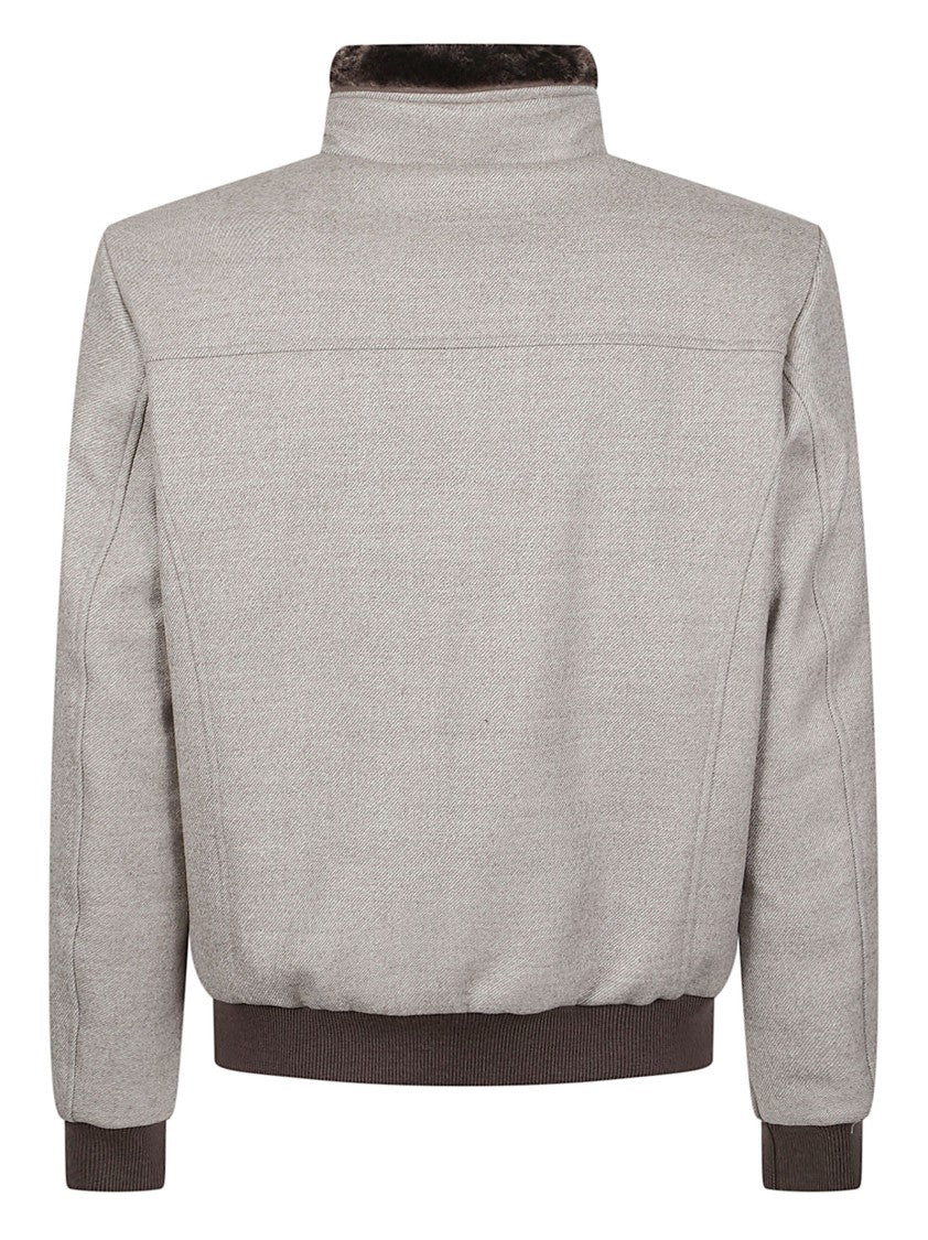 Moorer Bellati-Lp Grey Virgin Wool Bomber Jacket