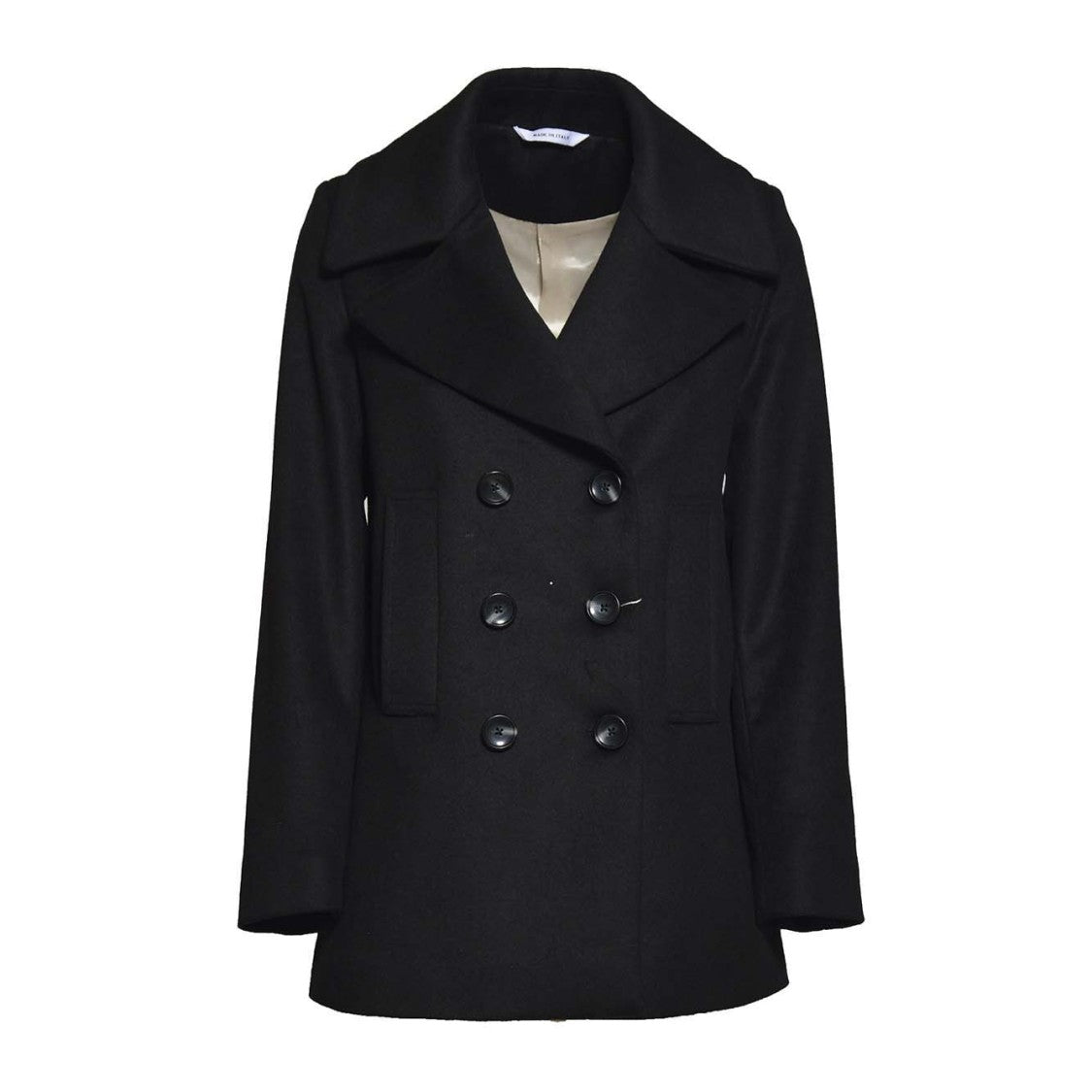 Maison Michel Double-Breasted Wool-Cashmere Blend Short Coat