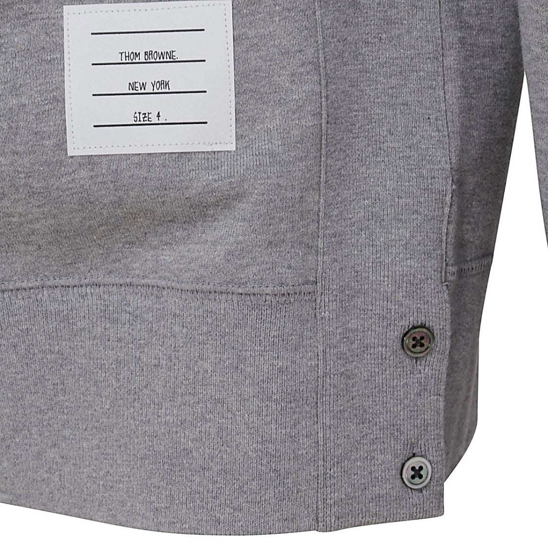 Thom Browne Light Grey Cotton Sweatshirt With Distinctive Lateral Bands