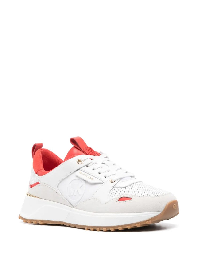Michael Kors White And Red Leather Trainers
