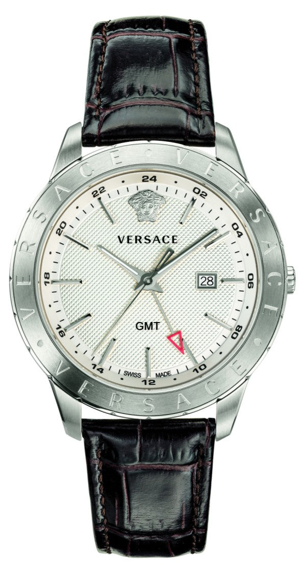 Versace 43Mm Stainless Steel Versace Univers Gmt Watch