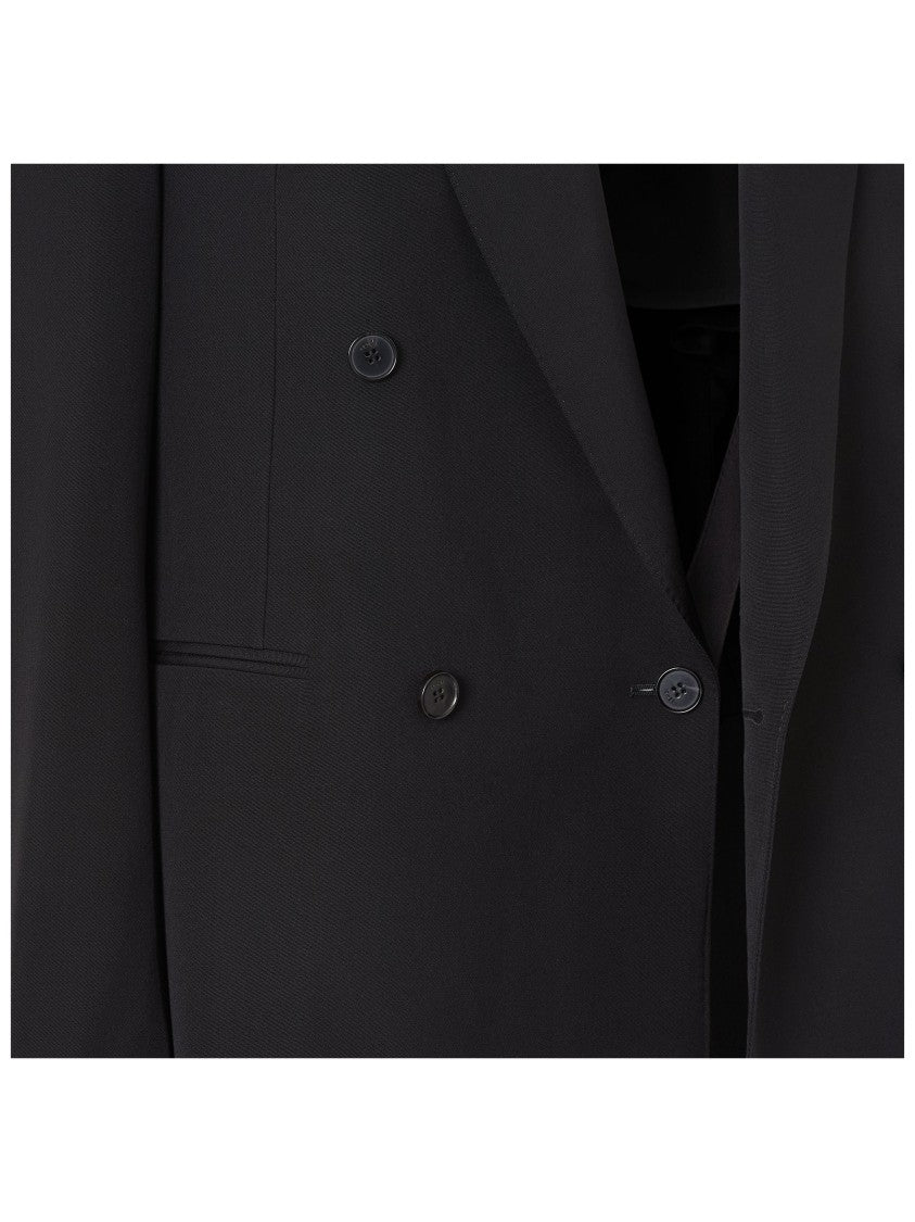 Fendi Black Hourglass Peak-Lapel Wool Blazer