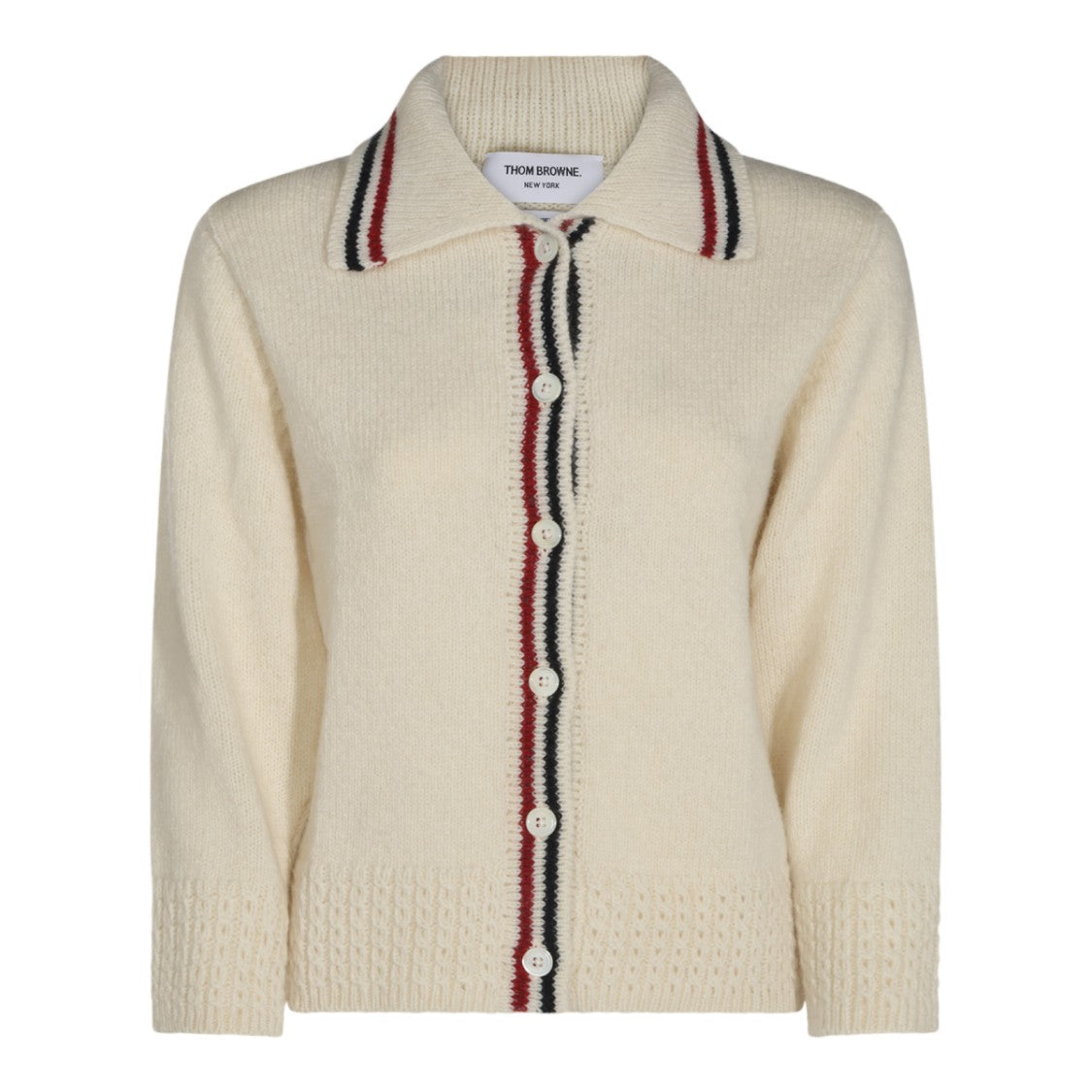 Thom Browne Button-Down Knit Sweater With Playful Motif