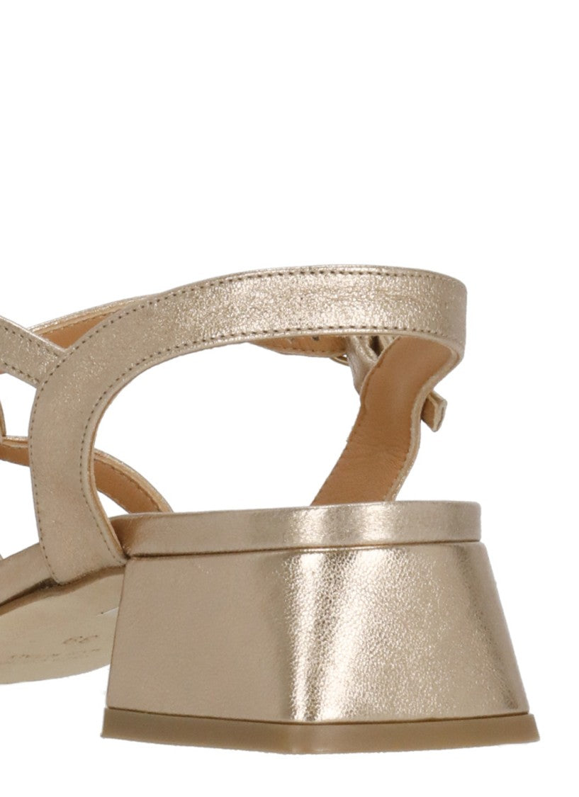 Juilie Dee Gold Ankle Strap Sandals