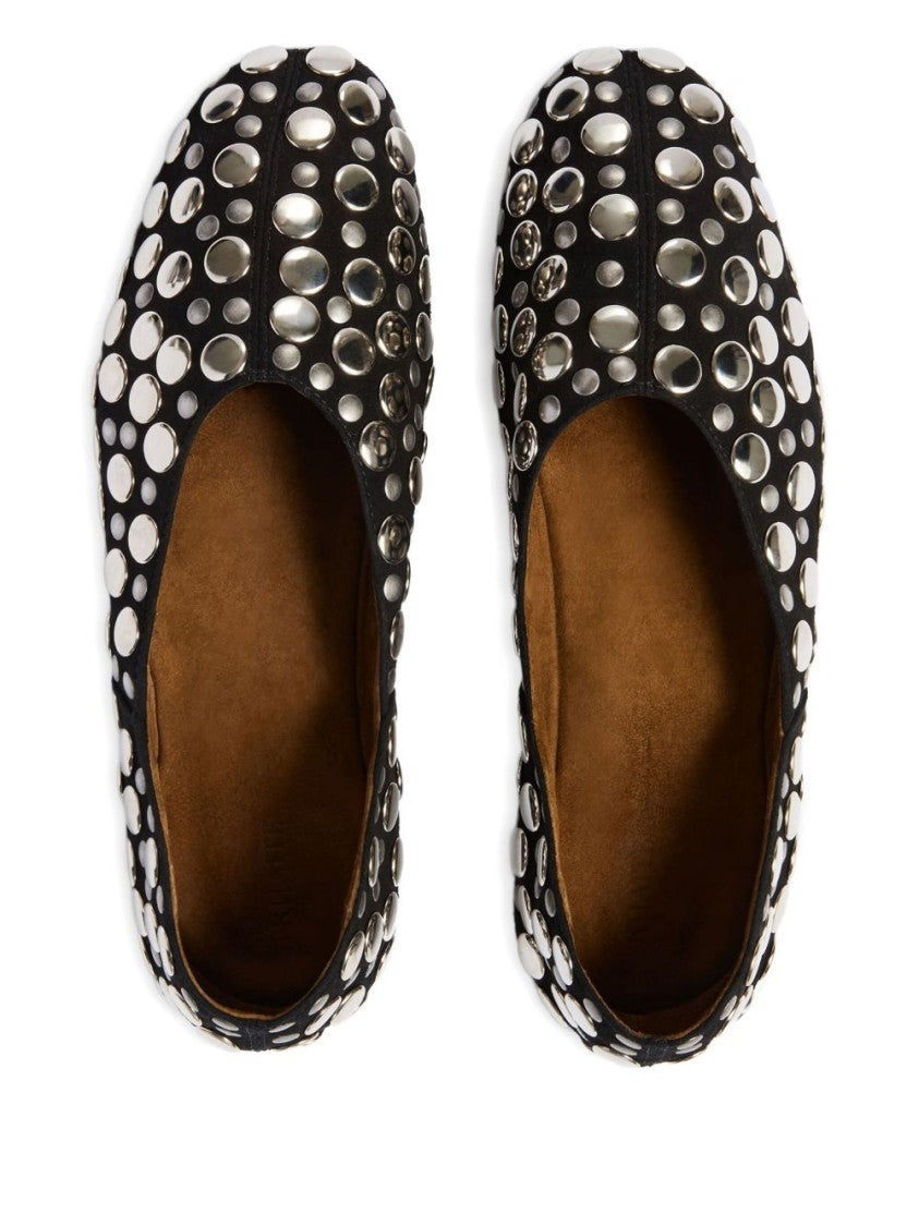 Khaite Round Toe Suede Flats