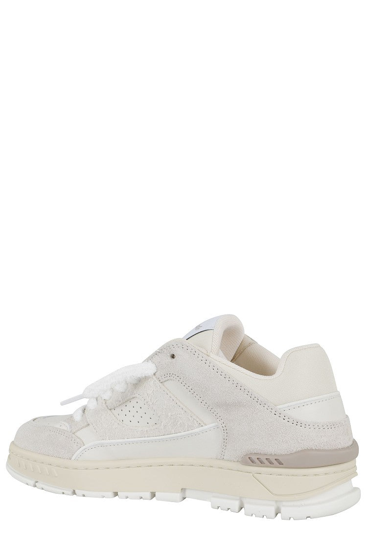 Axel Arigato Beige White Area Lo Metallic Logo Suede-Blend Sneakers