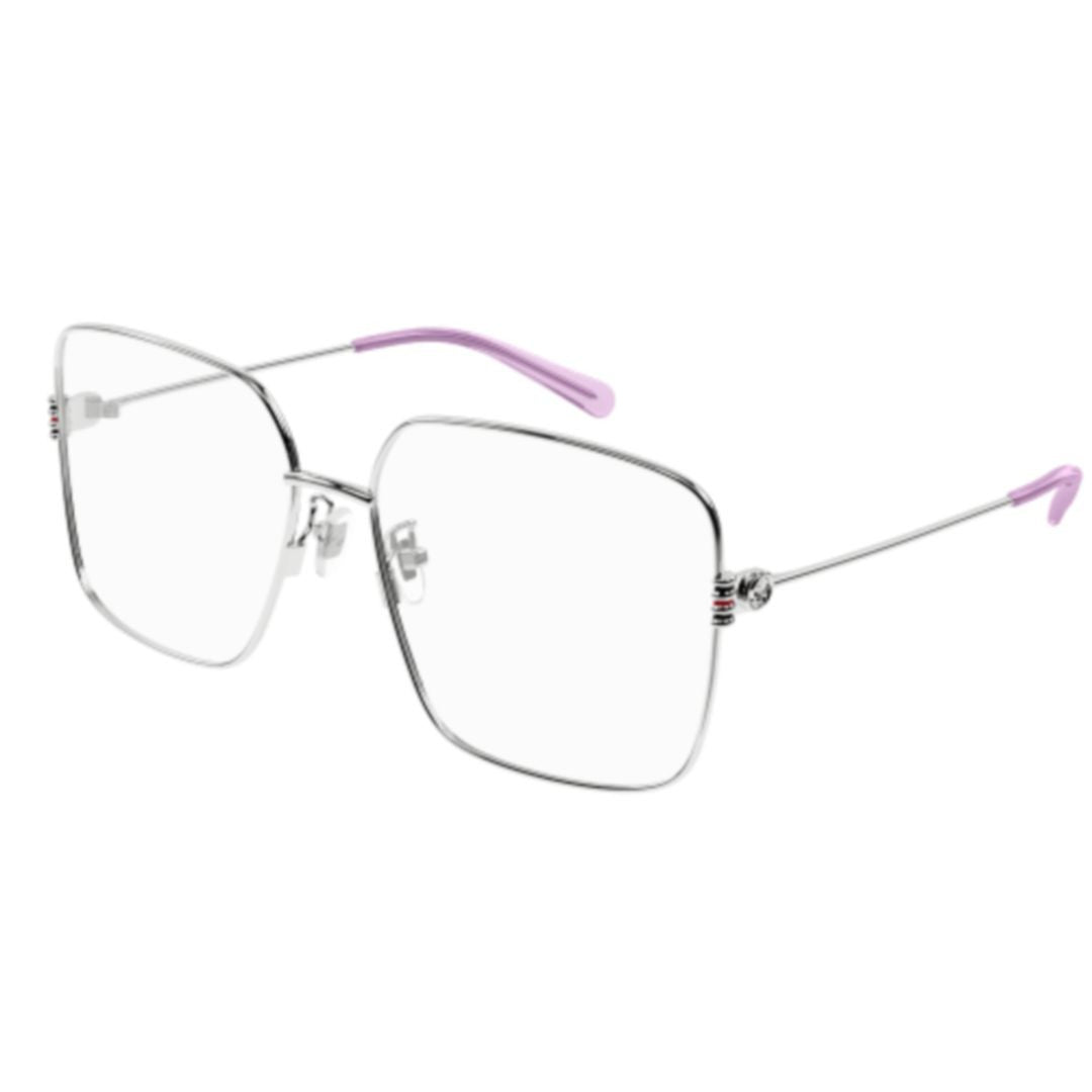 Gucci Gg1284oa Square-Shaped Silver-Toned Eyeglasses