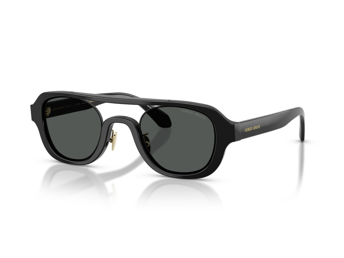 Giorgio Armani Black 0Ar8247 Gold Acetate Oversized Sunglasses