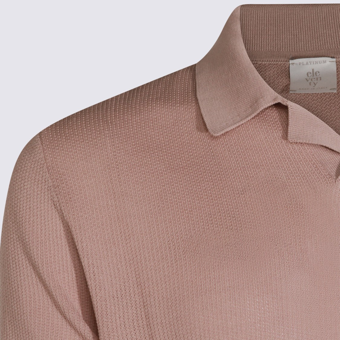 Eleventy Soft Textured Short-Sleeved Polo With Classic Collar