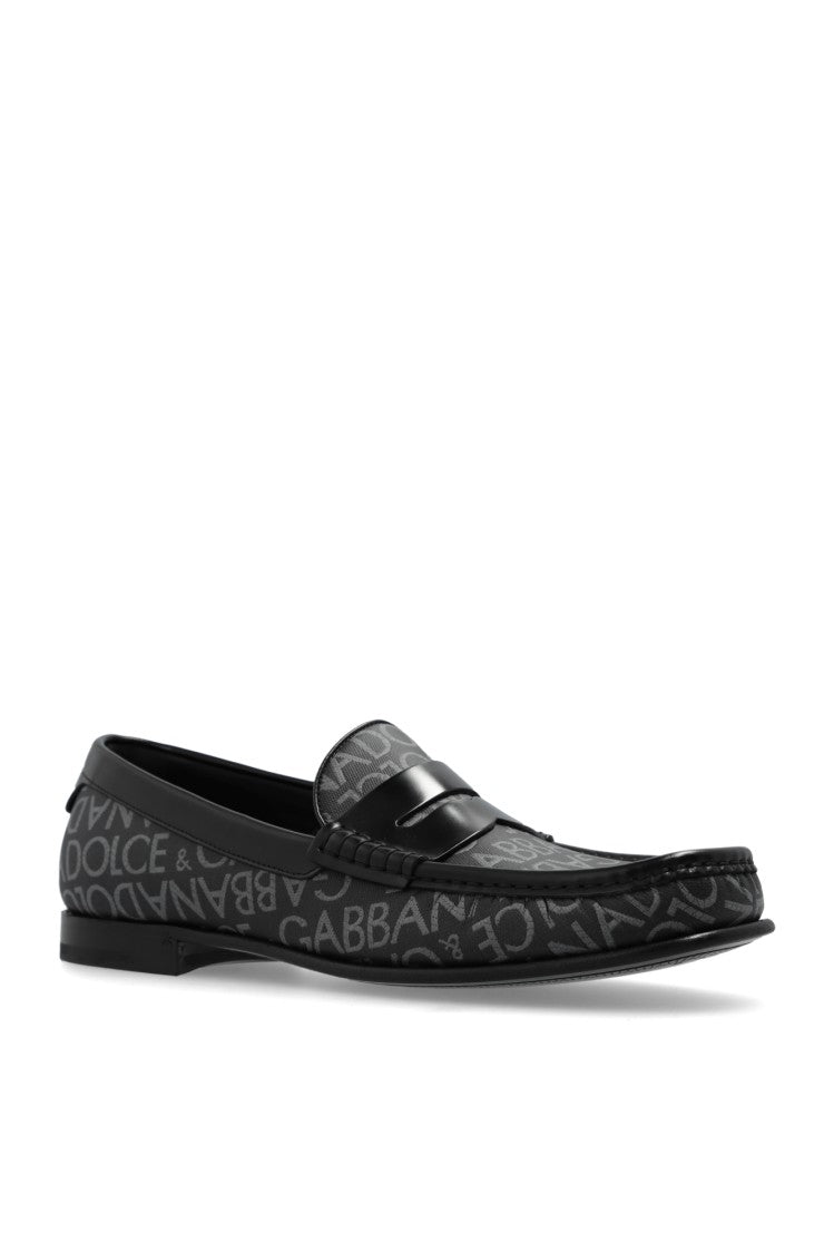 Dolce & Gabbana Elegant Low-Profile Leather And Canvas Loafers