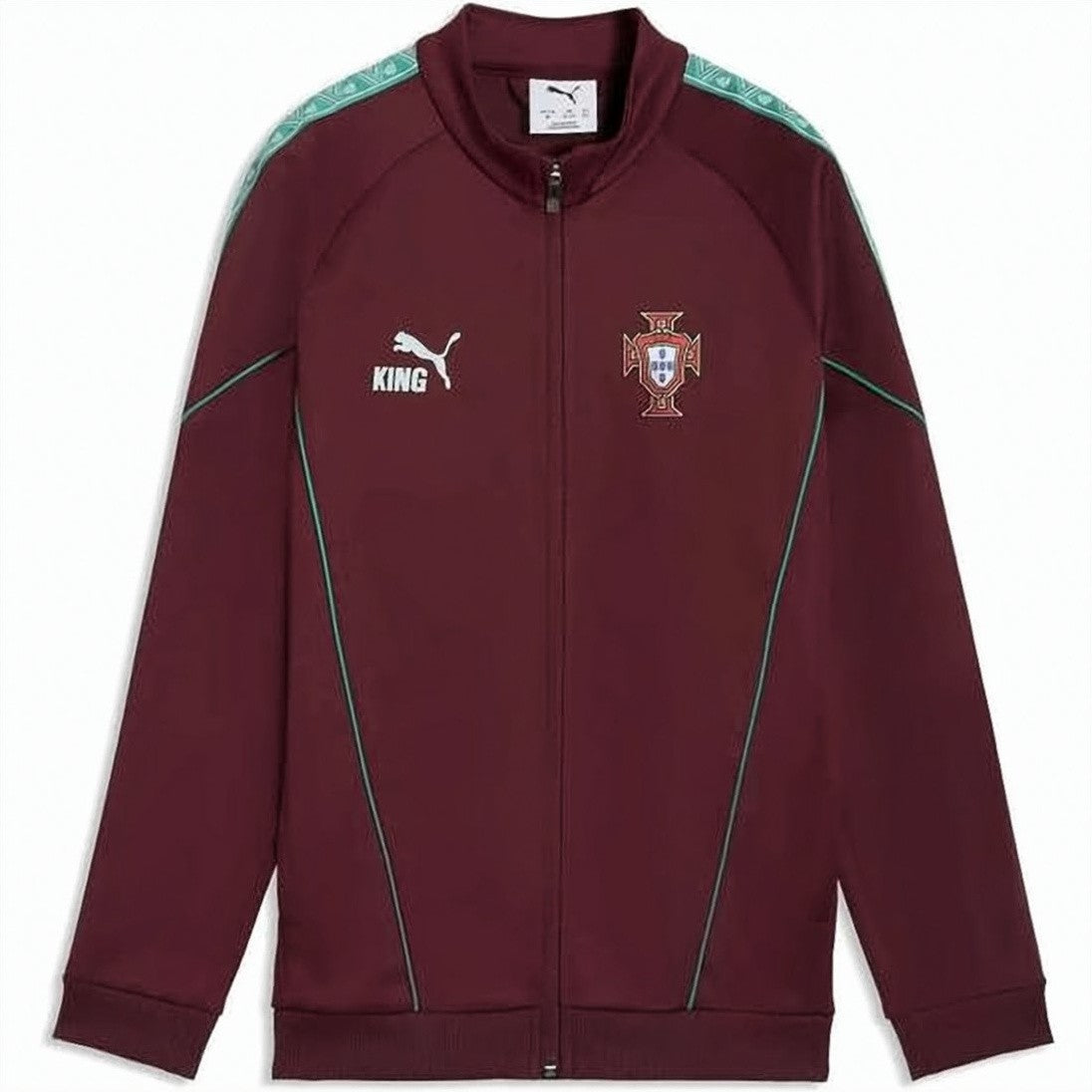 Puma Deep Burgundy Training Jacket With Teal Piping