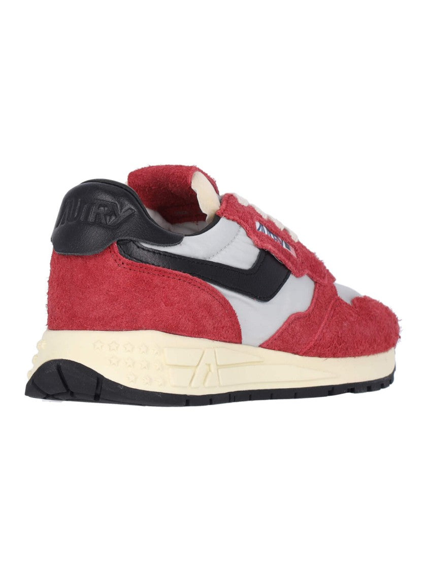 Autry Reelwind Low-Top Sneakers In Red Crackled Leather