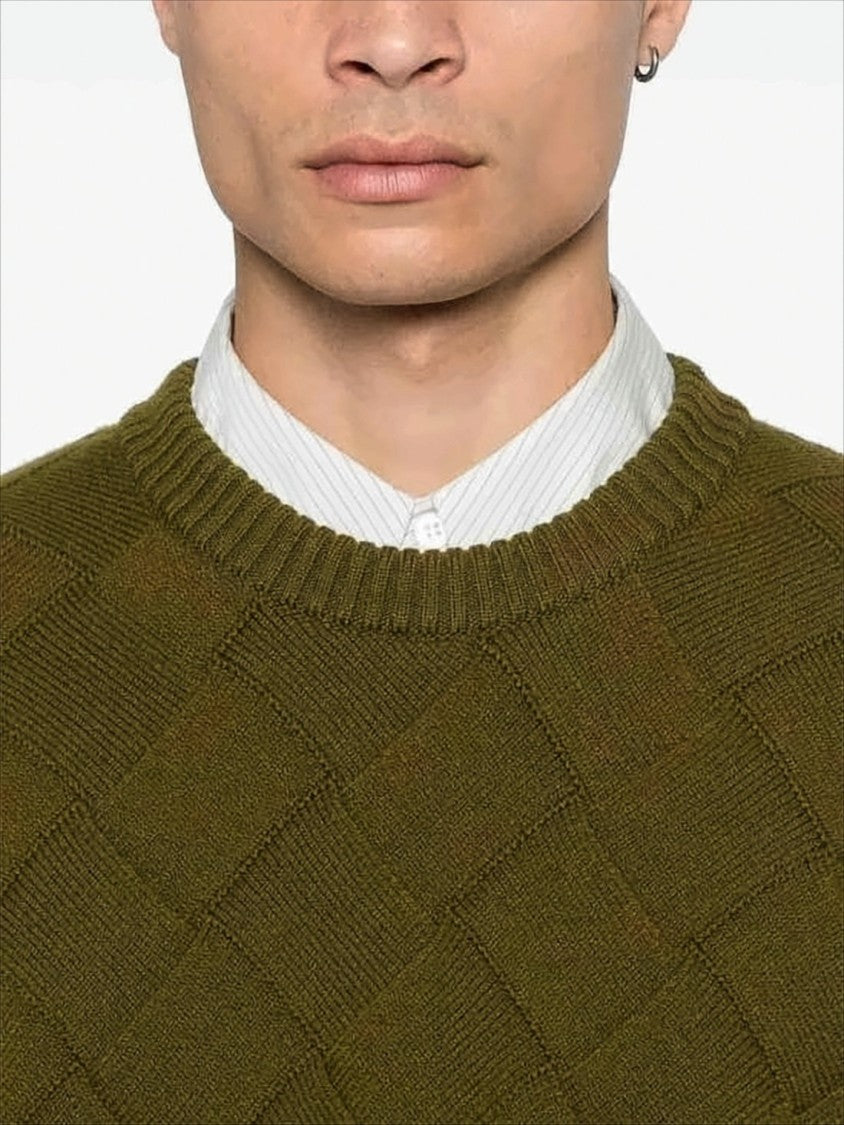 Bottega Veneta Textured Knit Sweater With Classic Crew Neckline