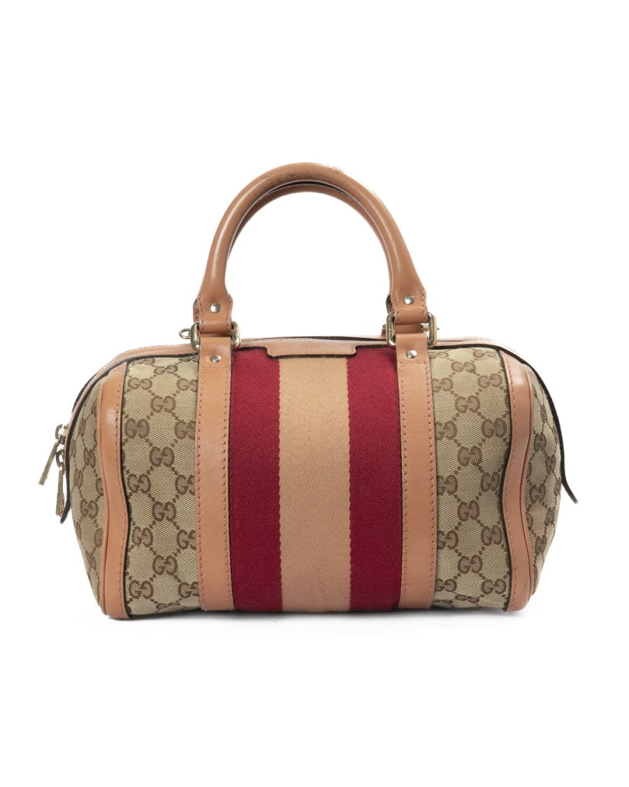 Gucci X Balenciaga Pink Boston Small Gg Supreme Handbag
