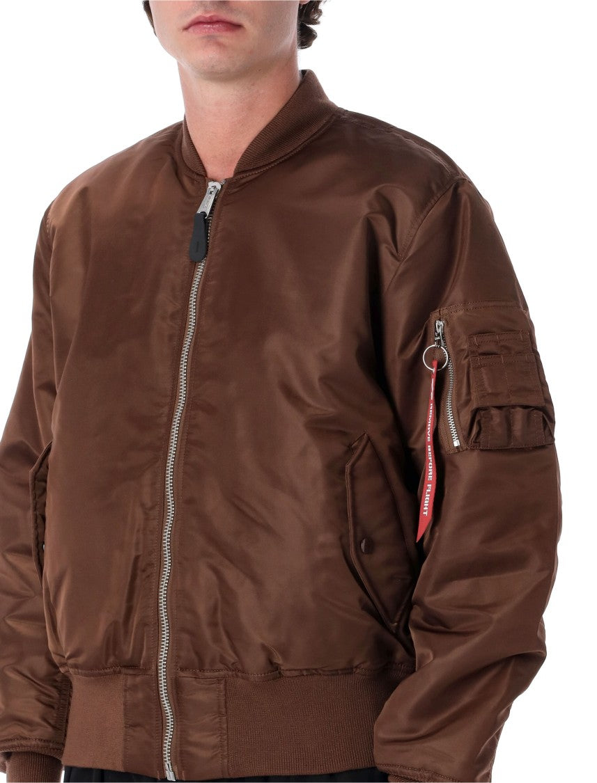 Alpha Industries Brown Reversible Utility Pocket Ma-1 Bomber Jacket