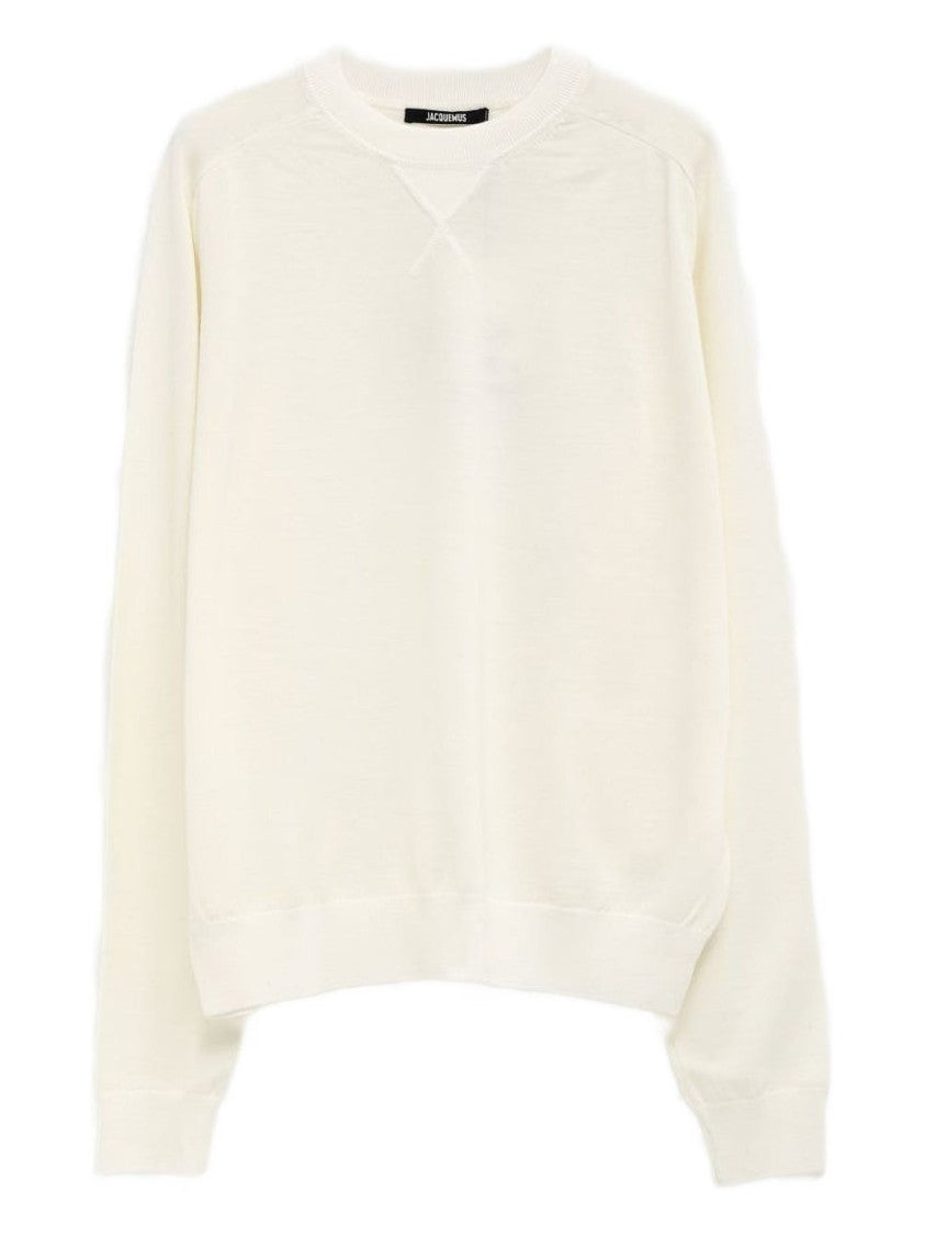 Jacquemus Off-White Back Logo Crew Neck Sweater