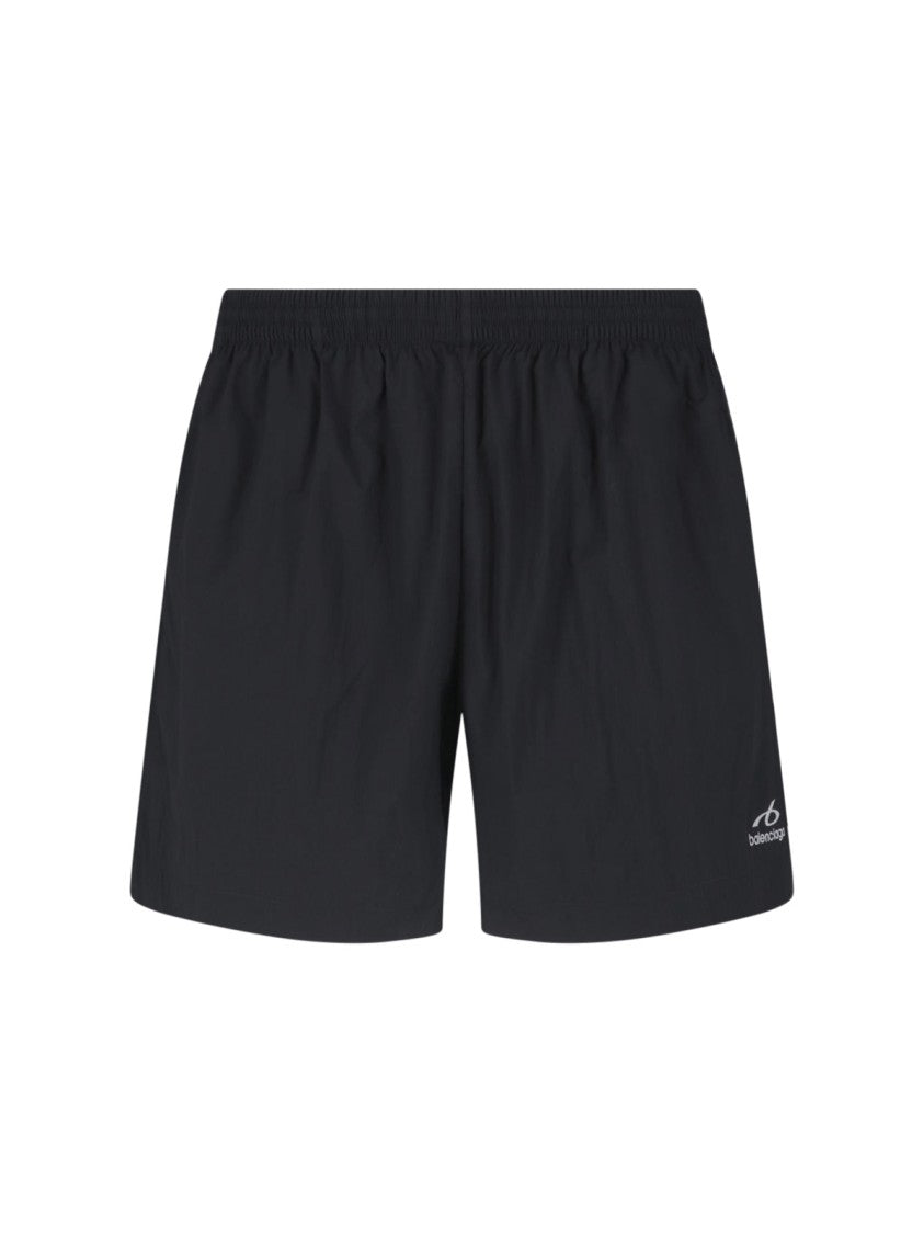 Balenciaga Minimalist Black Shorts With Elastic Waistband