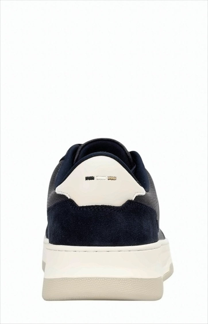 Boss Color-Block Low-Cut Lace-Up Sneakers With Embossed Branding