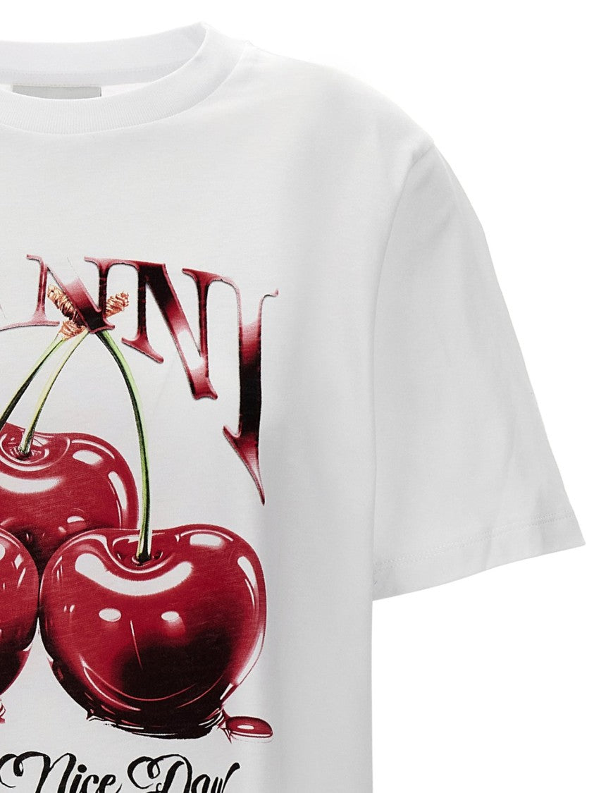 Ganni Basic Cherry T Shirt - Cotton - White