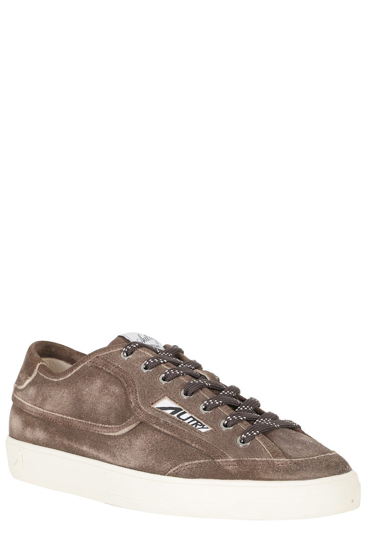 Autry White Windscape Low Suede-Accented Leather Sneakers