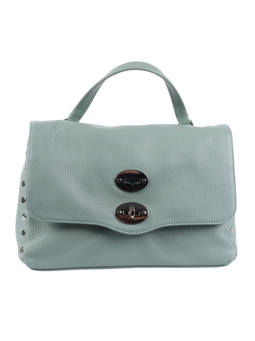 Zanellato Srl Green Piperita Daily Pebbled Leather Handbag