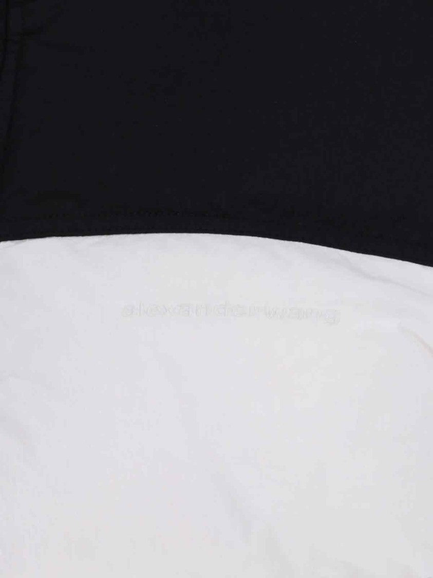 Alexander Wang Cropped White Puffer Jacket With High Collar And Contrast Panel