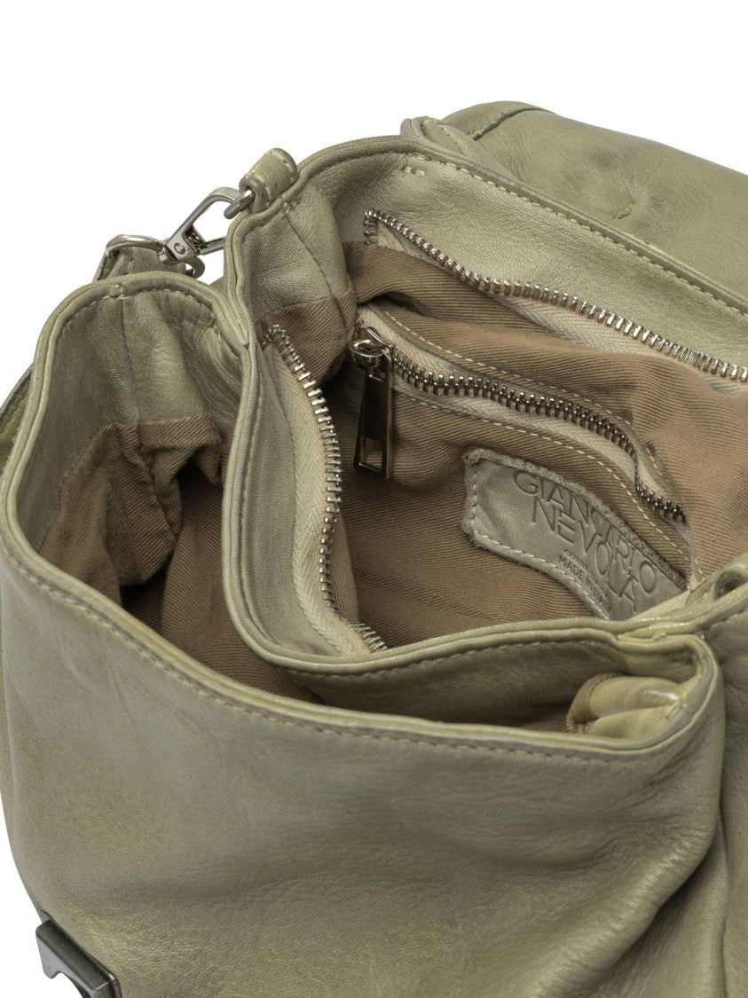 Giancarlo Nevola Textured Green Leather Shoulder Bag