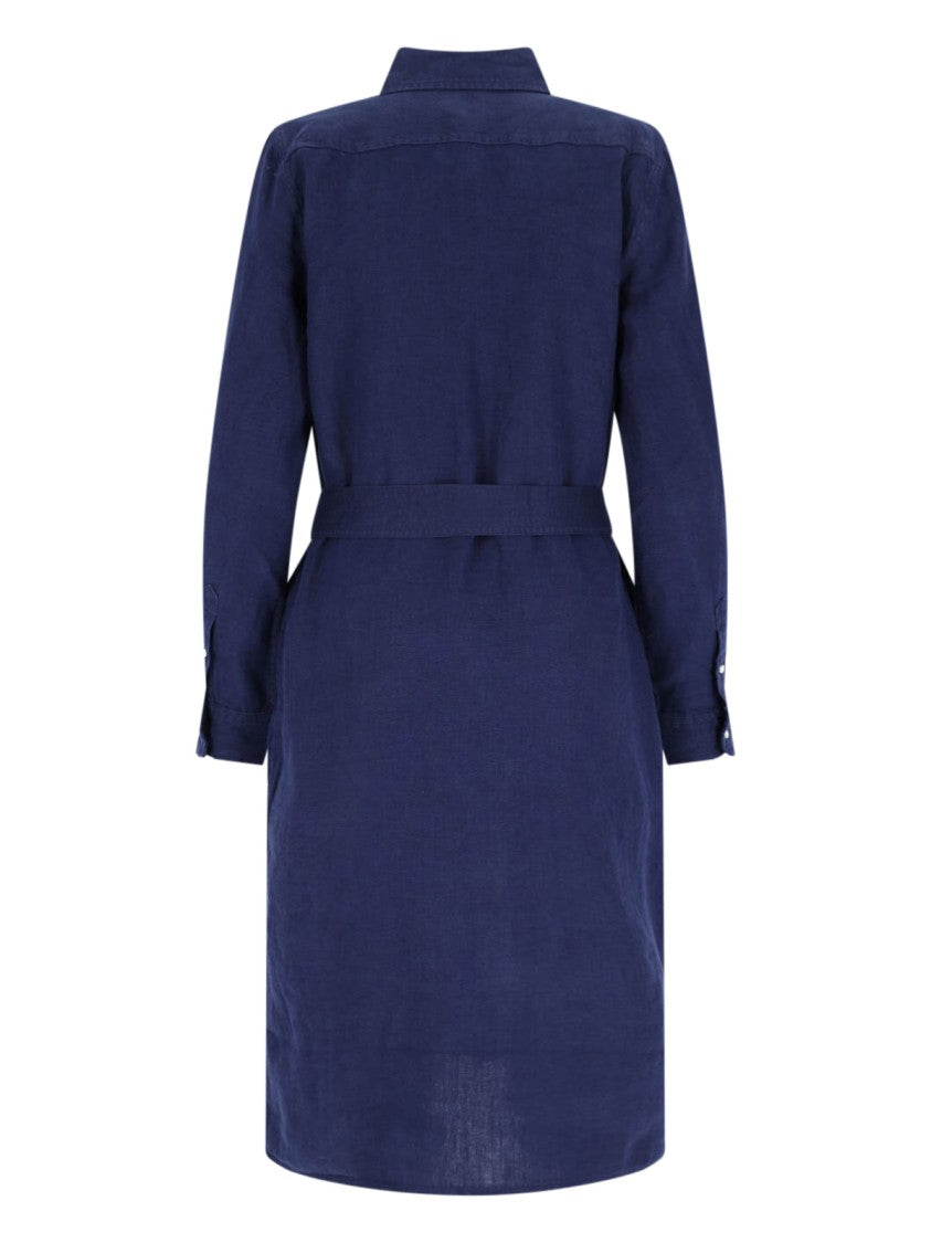 Polo Ralph Lauren Shirt Midi Dress Blue