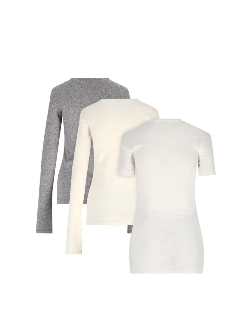 Jil Sander Cotton Top Set – Grey & Cream