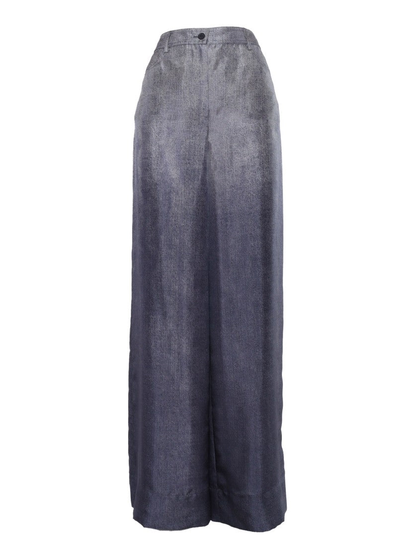 Alberta Ferretti Wide-Leg Silk Trousers With Fluid Drape