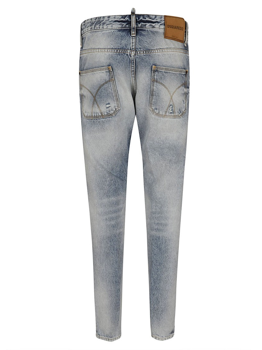 Dsquared2 Light Blue Light Diagonal Wash Jeans