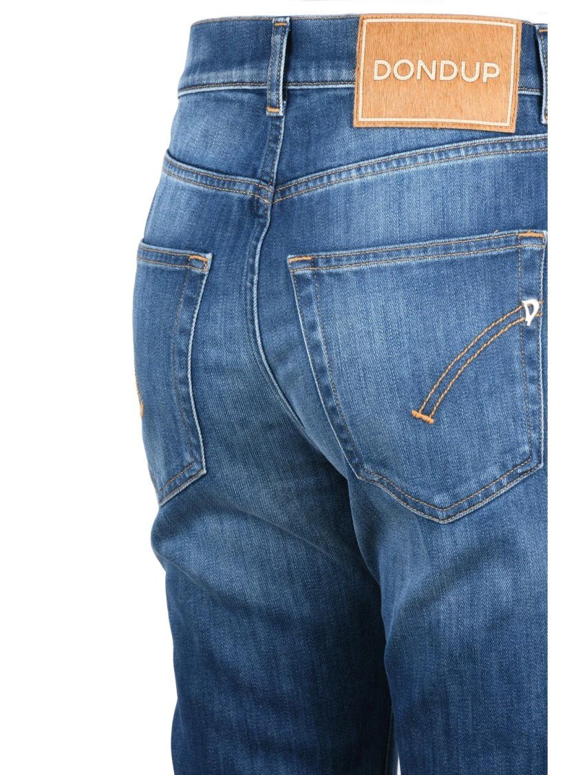 Dondup Blue Daila High Waist Slim Cotton-Blend Jeans
