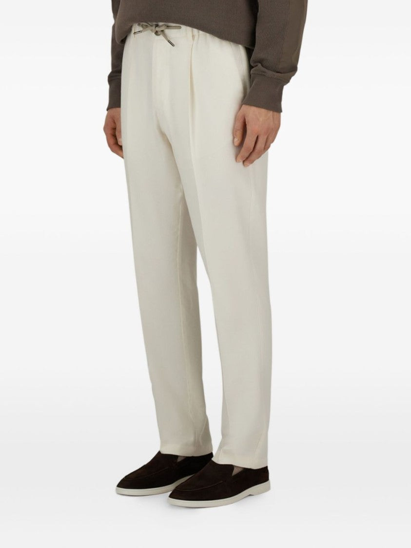 Herno Cashmere-Silk Trousers With Drawstring Waist