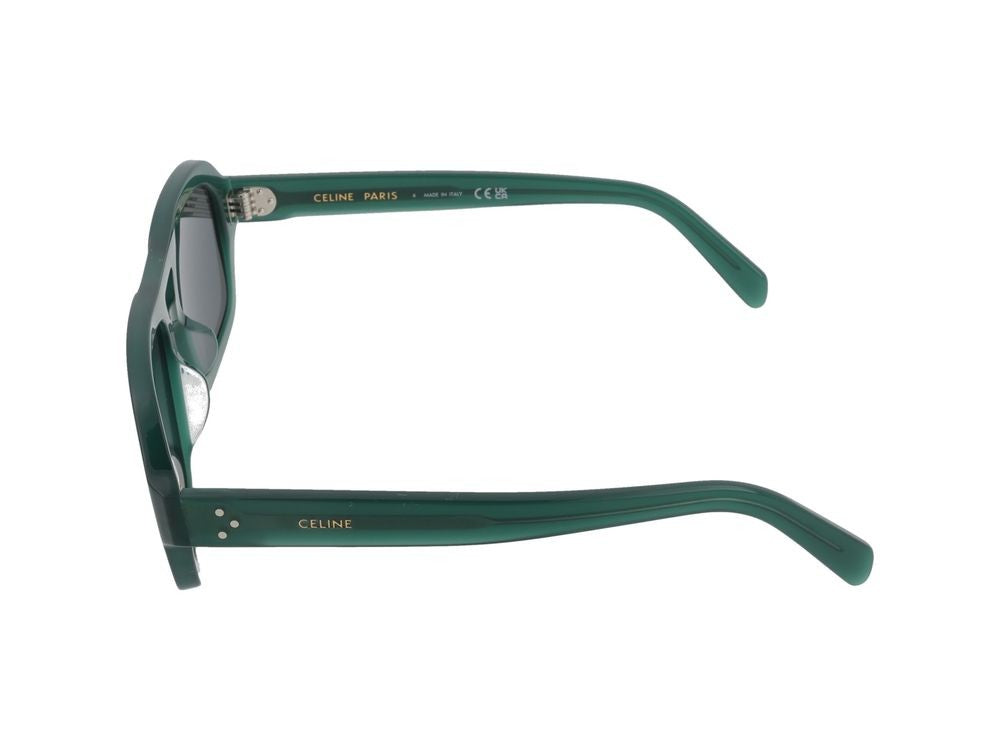 Celine Oversized Deep Green Translucent Square Sunglasses
