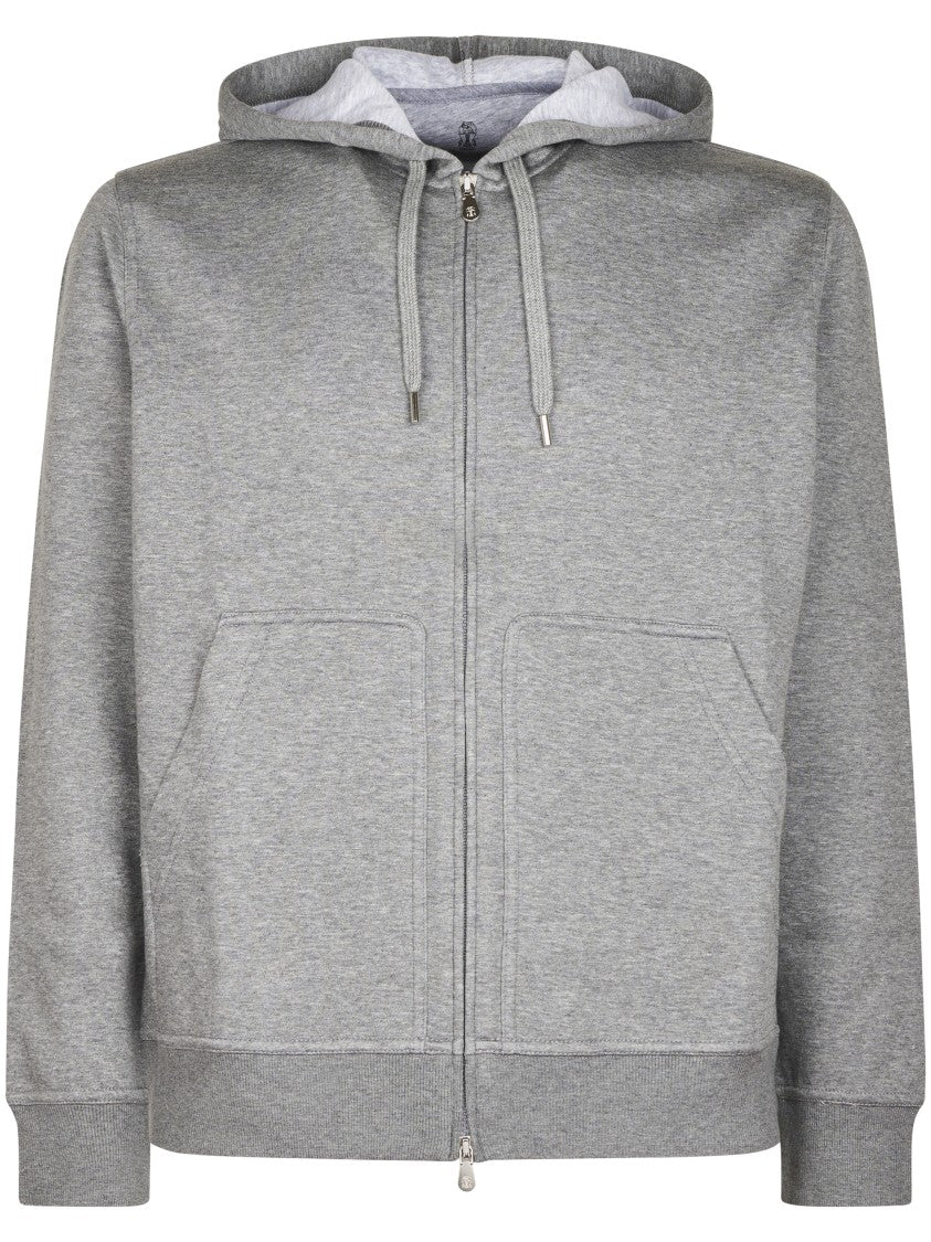 Brunello Cucinelli Medium Grey Jacket With Adjustable Hood