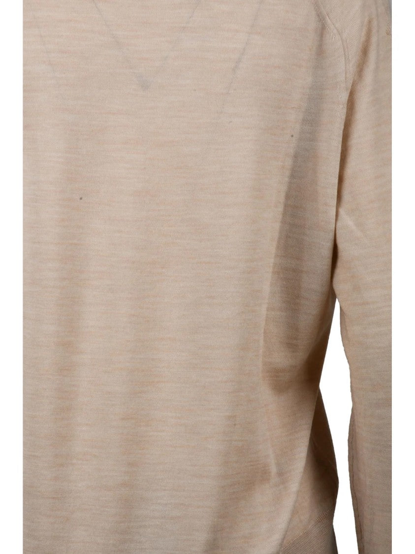 Ballantyne Beige V-Neck' Wool Sweater