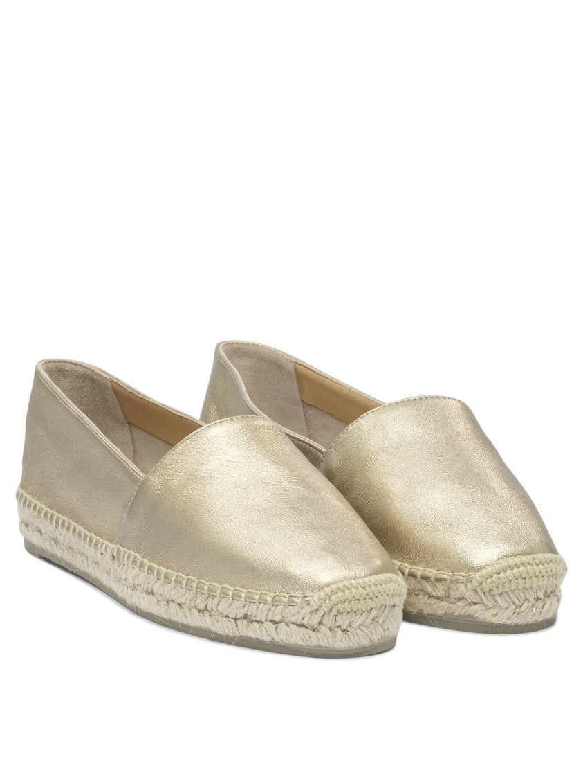 Castaner Metallic Leather Espadrilles With Braided Jute Trim