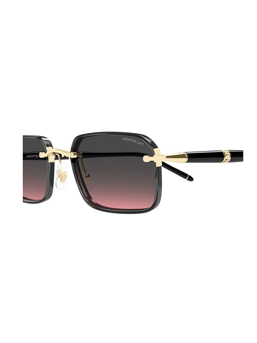 Montblanc Mb0483s Metallic Gold-Accented Sunglasses