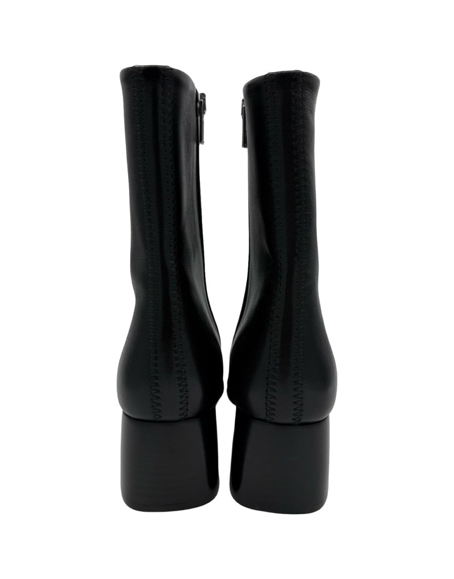 Filippa K Smooth Leather Ankle Boots With Squared Toe And Block Heel